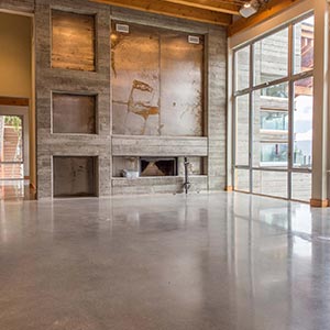 Café counter-to-floor — Metro Vancouver terrazzo-style concrete